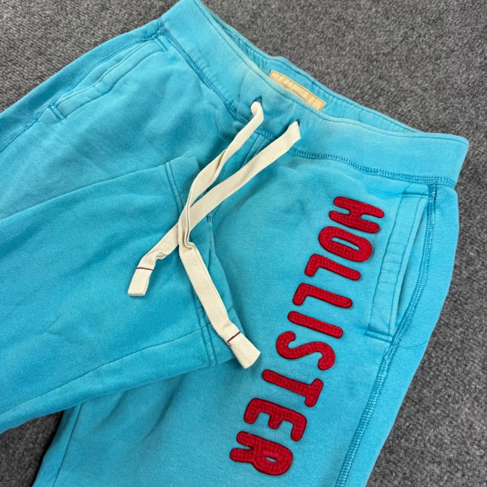 Hollister Sweatpants Small Blue Embroidered Logo Drawstring Mens